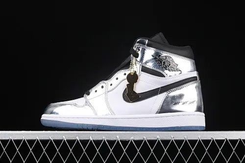 All categories Air Jordan Jordan series basketball shoes Air Jordan 1 High #ZG version Air Jordan 1 Pass The Torch AJ1 Joe 1 Leonard liquid electroplating silver AQ7476-016